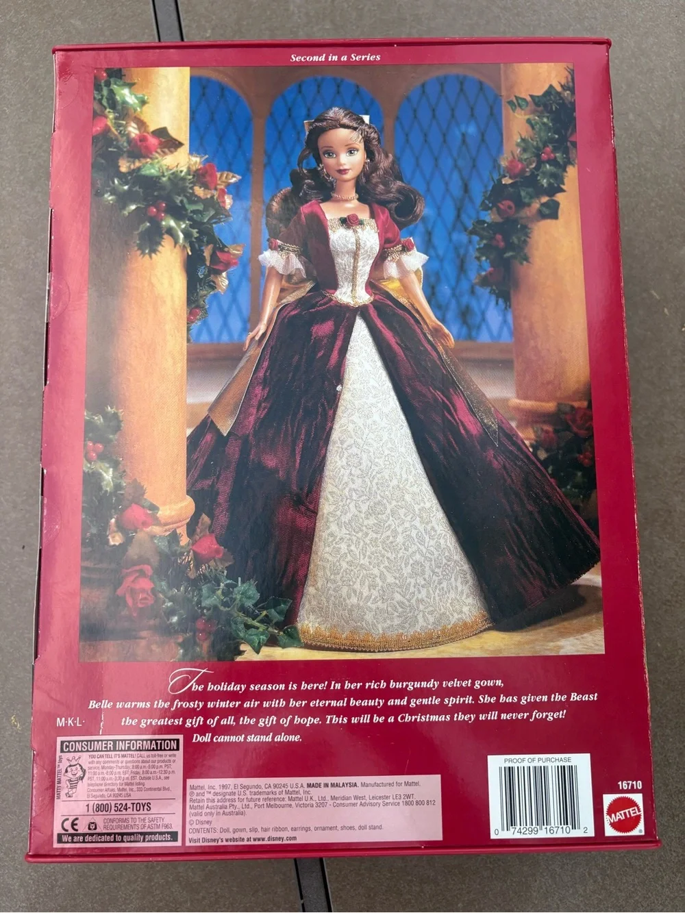 NEW Mattel Collectible Beauty & The Beast Holiday Princess Belle Barbie 1997